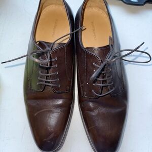SuitSupply FW1000 Derby Shoes Mens 39 Brown Italian Calfskin Leather Business